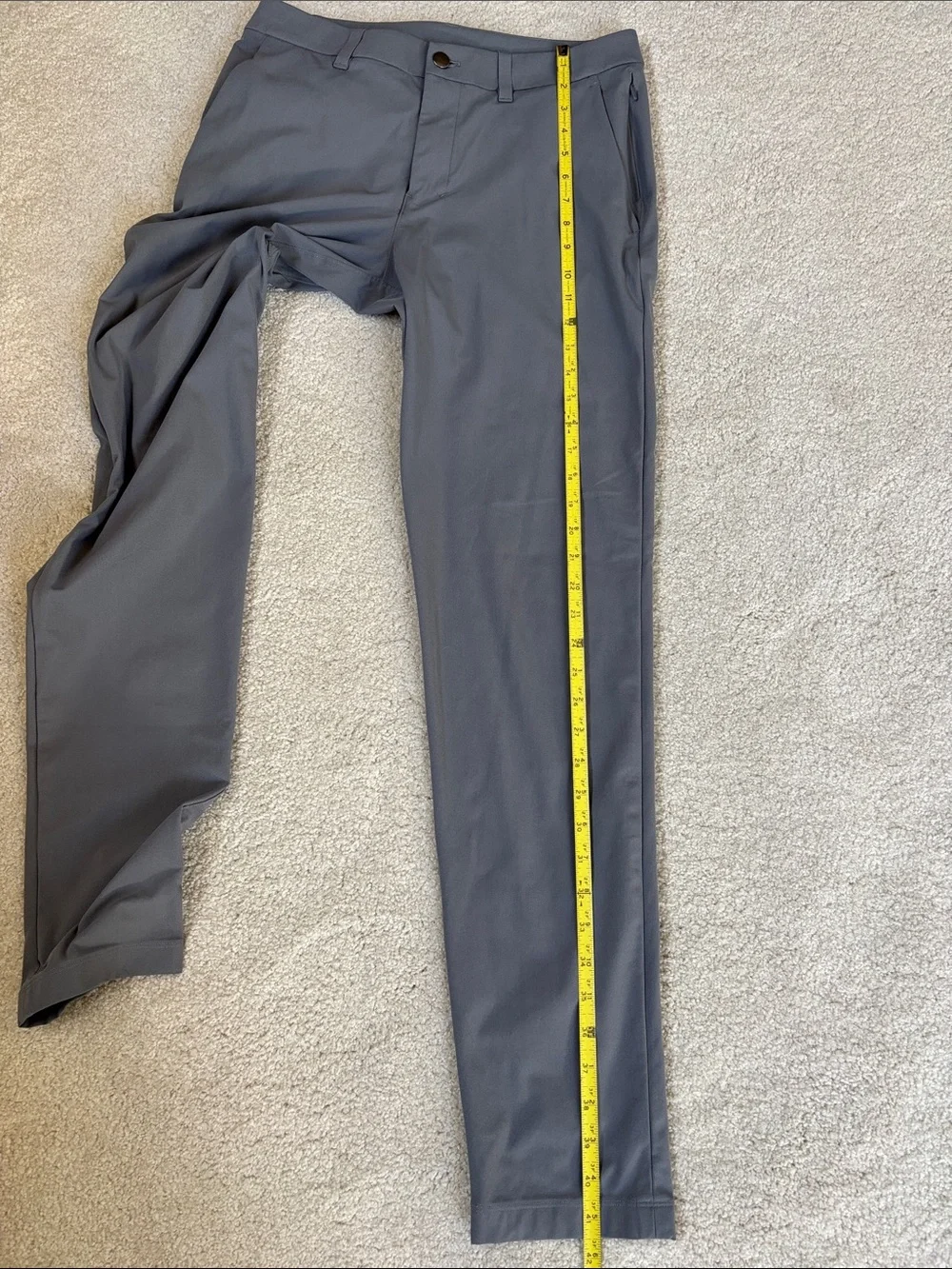 Lululemon ABC Warpstream Slim Fit Pants Golf Chino LM5AQZS Gray Mens Size 30